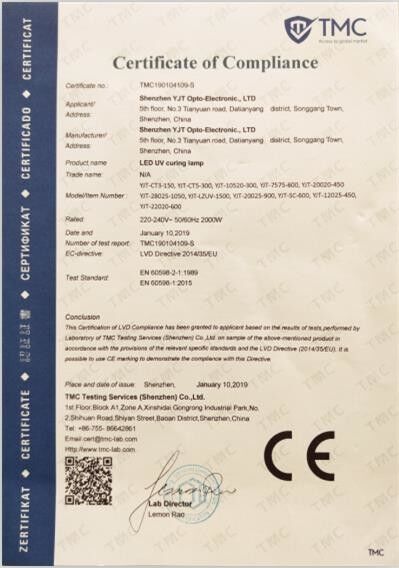 الصين Shenzhen Super- curing Opto-Electronic CO., Ltd الشهادات